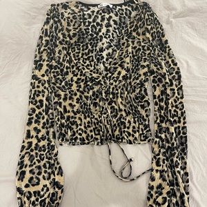 Zara cheetah blouse